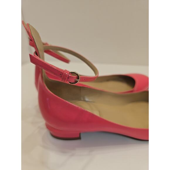 Valentino Garavani 37 Pink Fuchsia Patent Tango Ankle Strap Ballet Low Heel - Picture 15 of 16